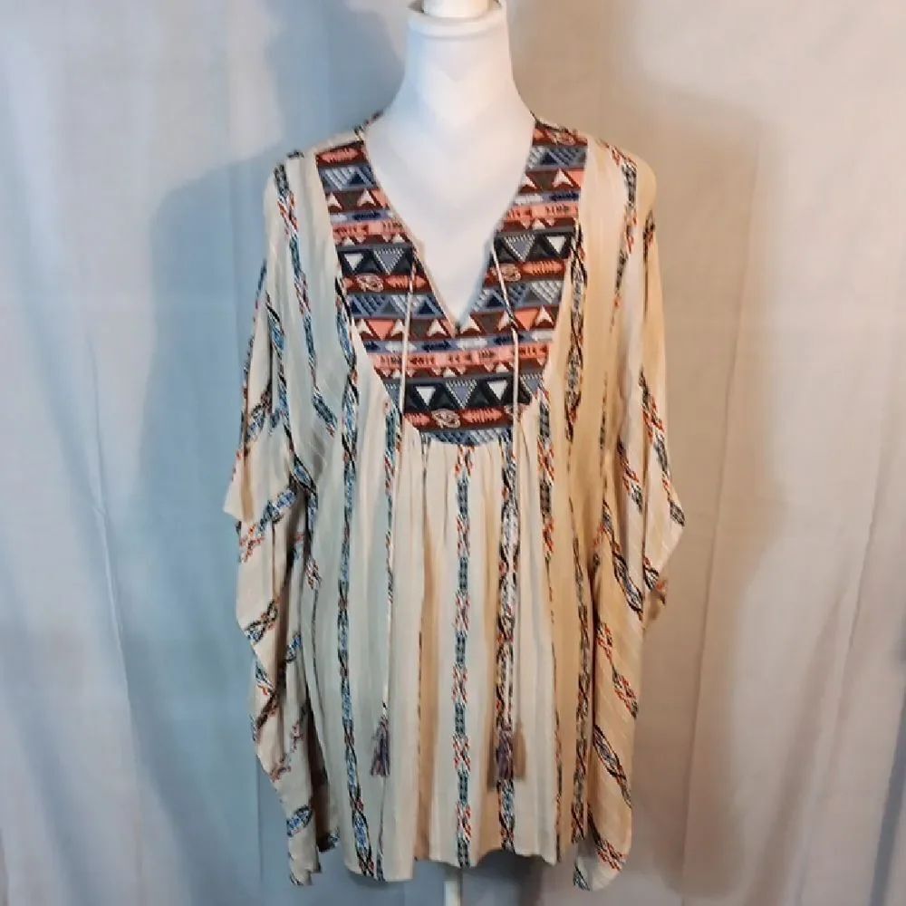 Umgee Butterfly Sleeves Southwestern Top